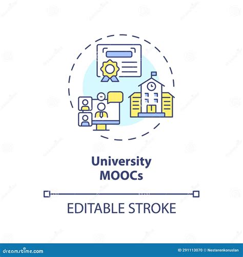 2d Colorful Thin Linear Icon University Moocs Concept Stock Vector Illustration Of Creative