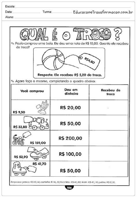 Atividades de Matemática 3 ano do Ensino Fundamental Para Imprimir