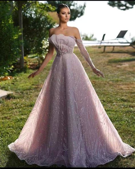 Beautiful Off The Shoulder Sequins Mermaid Pink Evening Dress Beadings