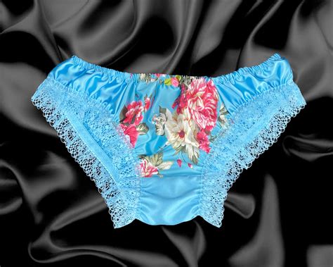 Sissy Baby Blue Butterfly Satin Bikini Panty Knickers High Cut Leg Hot Sex Picture