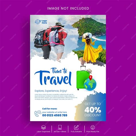 Premium Vector | Travel tourism business flyer and Tourism poster template