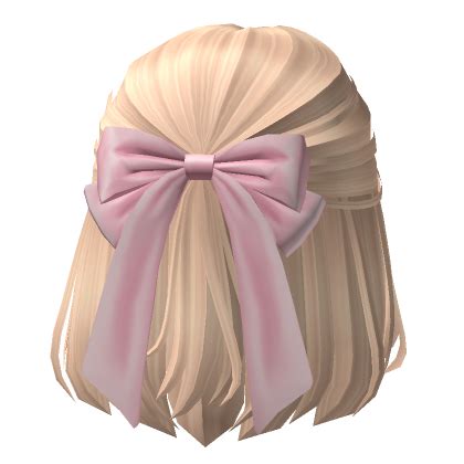 Soft Short Half Up Hair W Bow Blonde Roblox