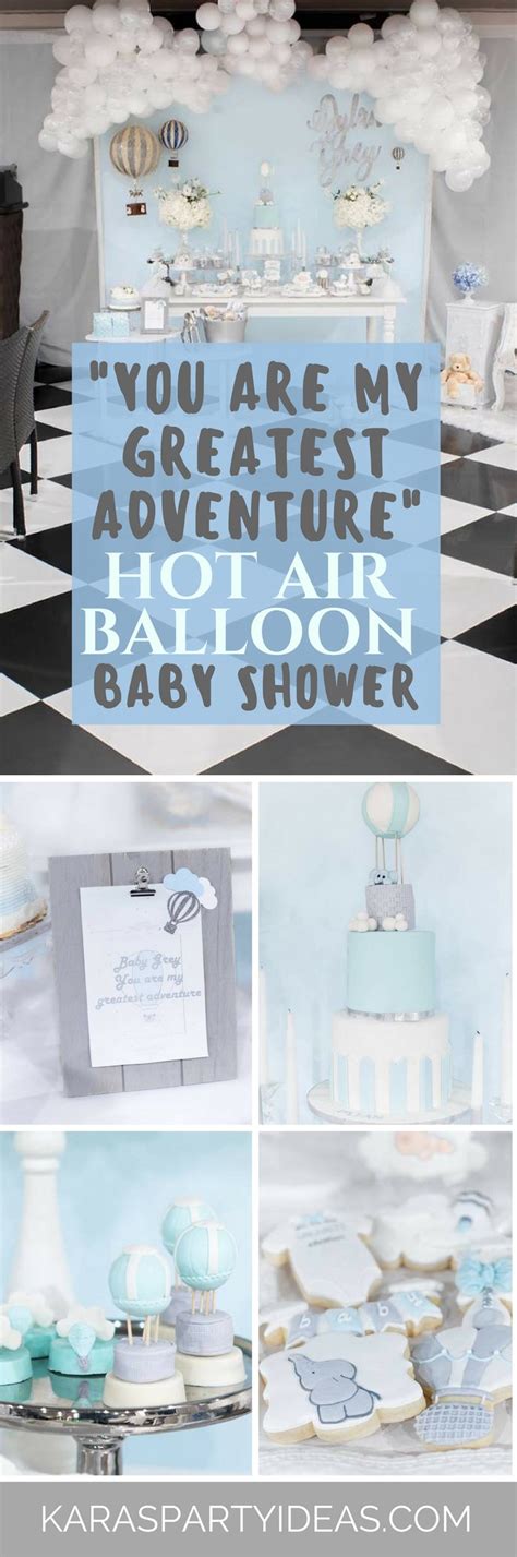 Kara S Party Ideas You Are My Greatest Adventure Hot Air Balloon Baby Shower Kara S Party Ideas