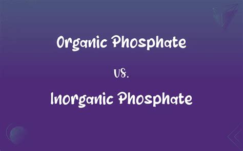 Organic Phosphate Vs Inorganic Phosphate What’s The Difference