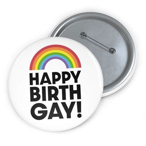 Happy Birth Gay Rainbow Birthday Card And Badge LGBT Birthday Etsy