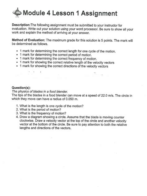 Physics Module 4 Lesson 1 | PDF 