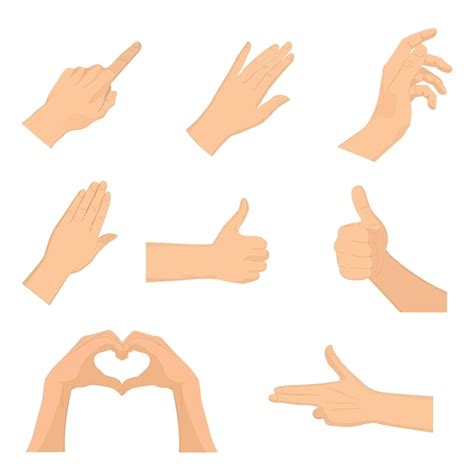 Premium Vector Vector Hand Gestures Illustration Set