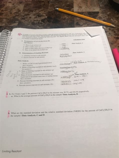 Solved Experiment 8 Report Sheet Limiting Reactant Date