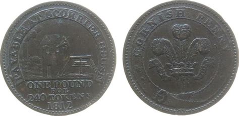 GB Großbritannien ab 1708 1 Penny Token 1812 Kupfer Scorrier House