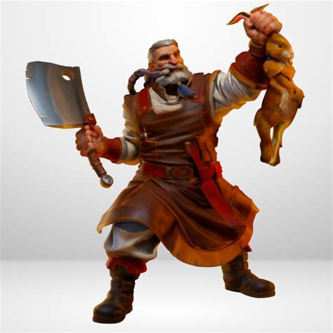 Hot Goblin 肉屋のミニチュア包丁とウサギ ホットゴブリン