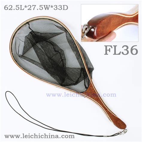 Soft Nylon Hand-Fitting Handle Wooden Fly Fishing Trout Landing Net ...