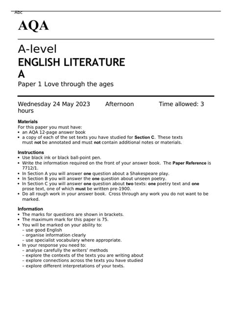 Literature In English Paper 3 Question For Waec 2014 9