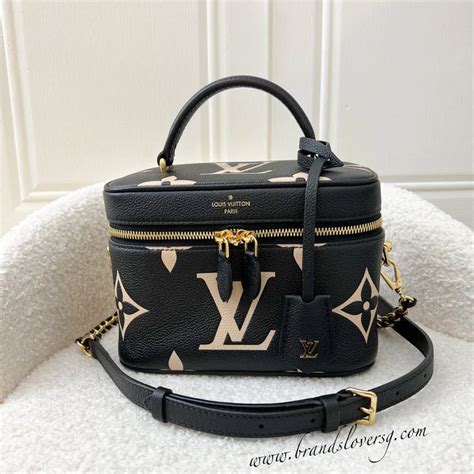 LV Vanity PM In Black And Creme Giant Monogram Empreinte Leather GHW