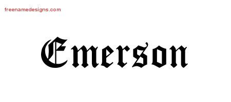 Blackletter Name Tattoo Designs Emerson Printable - Free Name Designs