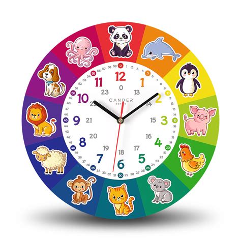 Cander Berlin Mnu 7930 T Silent Childrens Wall Clock Animals Clip Art