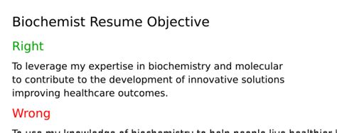 Top 16 Biochemist Resume Objective Examples Resumecat