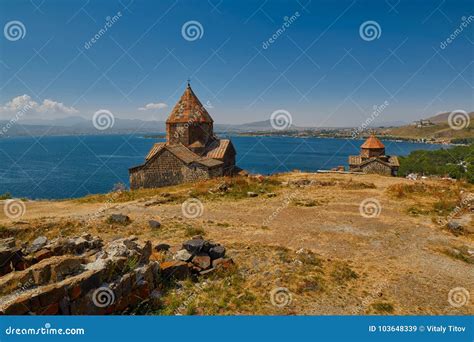 Sevanavank Monastery on Sevan Lake in Armenia Stock Image - Image of ...