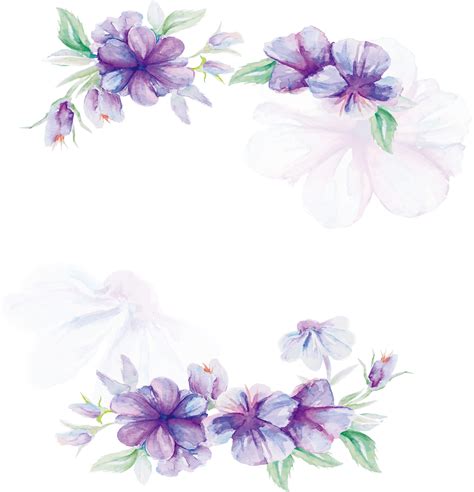 Floral Design Lilac Flower Pattern Watercolor Purple Flower Poster