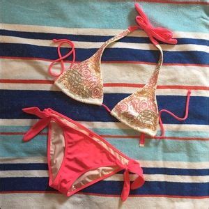 Pink Victoria S Secret Swim Vs Sexy Sequin Coral Bikini Poshmark