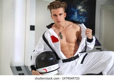 Handsome Athletic Guy Naked Torso Astronaut Stock Photo Shutterstock
