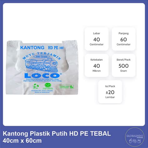 Jual Kantong Plastik Kresek Loco Putih Tebal 40 X 60 Cm Shopee Indonesia