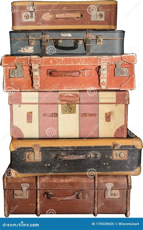 Old Vintage Suitcase, Suitcases, Isolated, Luggage Stock Image - Image ...