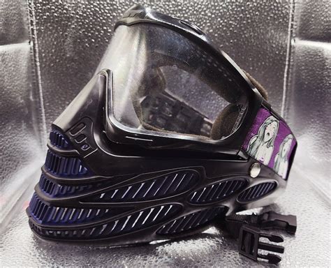 Jt Flex 8 Pro Cut Clout Strap Paintball Goggle Black Purple Chinstrap