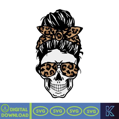 Mom Life Svg Messy Bun Svg Mom Life Leopard Svg Messy Bun Inspire