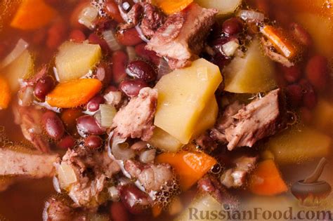 Рецепт: Фасолевый суп на косточках на RussianFood.com