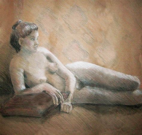 Nude Woman Pastels And Charcoal Drawing By Kelly Boesch Redbubble