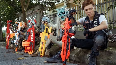 Gugu Nerf War Cid Dragon Nerf Guns Fight Criminal Group Skman Mask