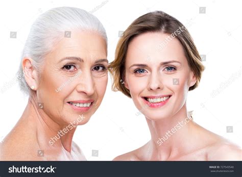 Naked Smiling Adult Daughter Mother Isolated Stock Photo Shutterstock