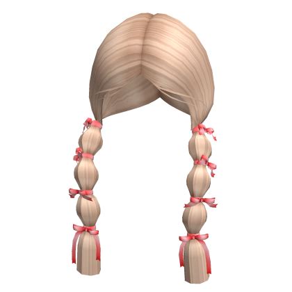 Soft Bubble Braids W Red Ribbons Blonde Roblox