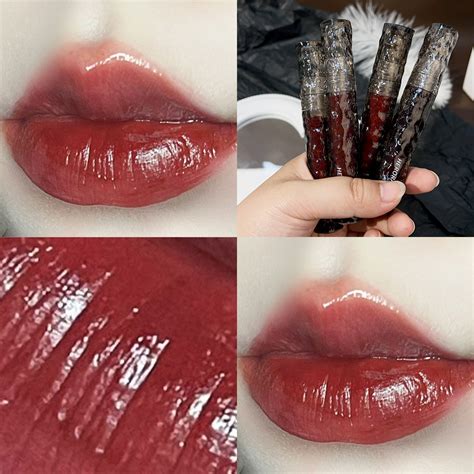 Water Light Nude Brown Lip Gloss Color Mirror Glass Liquid Lipstick