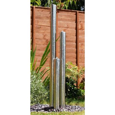 100cm 3 Tier Tube Stainless Steel Water Feature With Lights Indoor