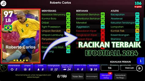 Racikan Terbaru Roberto Carlos Max Level Rating Efootball Youtube