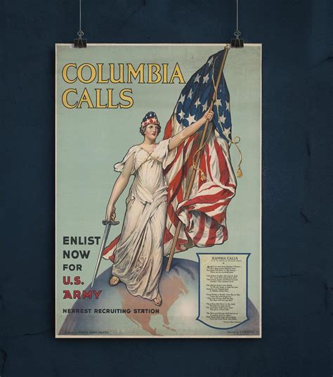 Us Army Poster Vintage Army Wall Art Retro United States Army