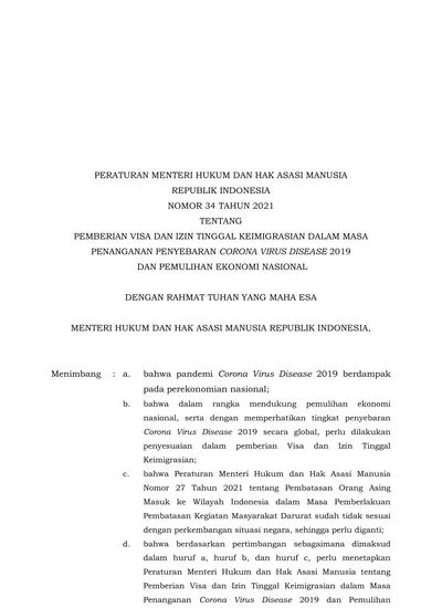 DENGAN RAHMAT TUHAN YANG MAHA ESA MENTERI HUKUM DAN HAK ASASI MANUSIA