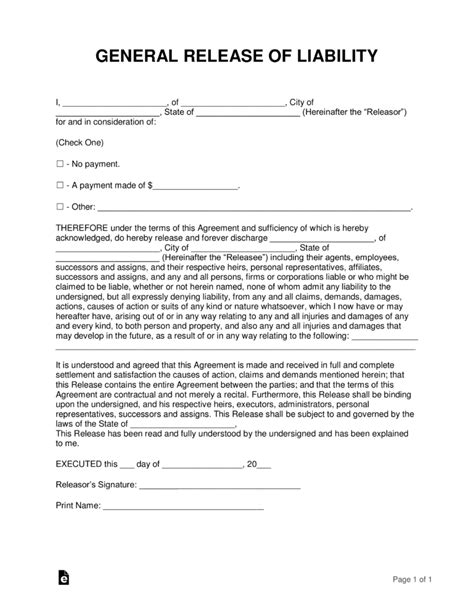 Liability Agreement Template