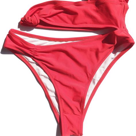 Solid Color One Piece Swimsuit Solid Color One Piece Bikini Women Hollow Swimsuit Bikini One