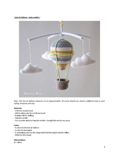 Best Crochet Hot Air Balloon Baby Mobile Free Pattern Artofit