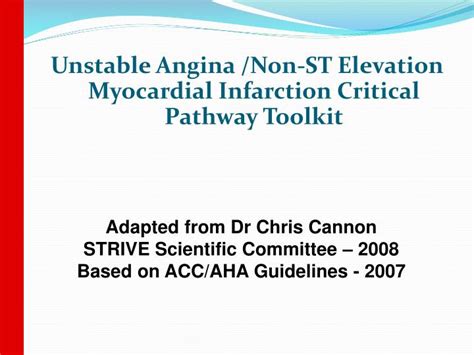 Ppt Unstable Angina Non St Elevation Myocardial Infarction Critical