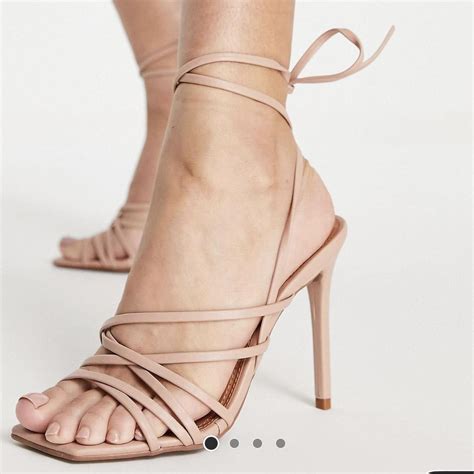 Asos Strappy Nude Beige Heels Size Brand New Depop
