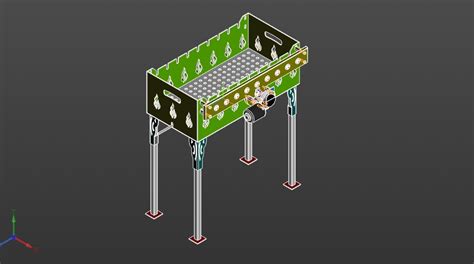 Мангал с автоматическим вращением шампуров - Чертежи, 3D Модели ...