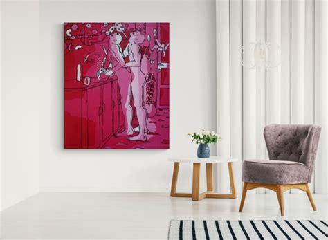 Erotic Male Nude Painting In Red Room Na Painting By Raphael Perez Artmajeur
