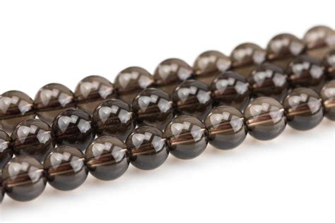 Natural Smokey Quartz Beads Round Full Strand Mm Mm Etsy Smokey