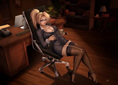 Mercy Lingerie Office Girl By Felox Hentai Foundry