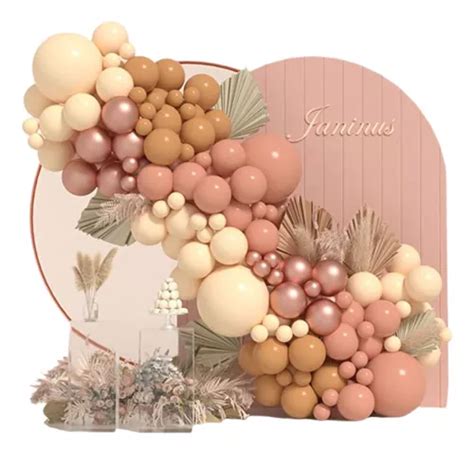 Paquete De Globos Para Arco Tonos Rosa Nude Marron Pz Mercadolibre