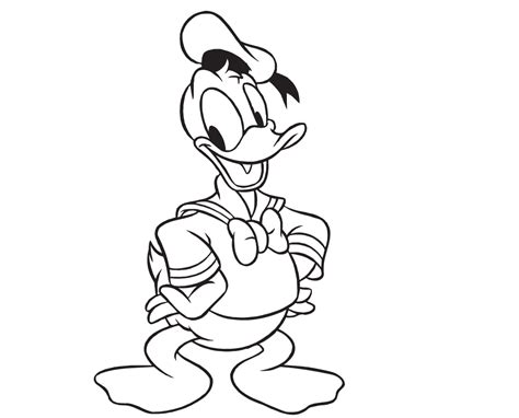 Donald Duck Clipart Black And White