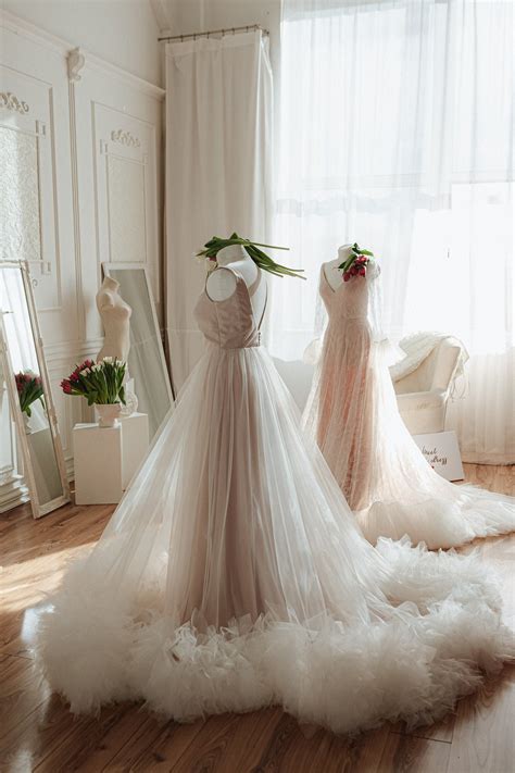 Impressive Nude Tulle Dress With Voluminous Ruffles Nude Tulle Etsy